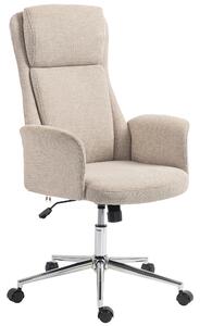 HOMCOM Sedia da Ufficio Girevole con Schienale Alto in Ciniglia Beige | Aosom Italy