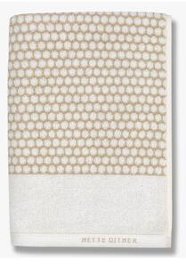 Asciugamano in cotone bianco e beige 70x140 cm Grid - Mette Ditmer Denmark