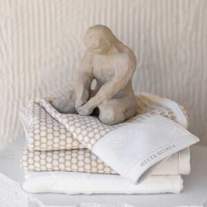 Asciugamano in cotone bianco e beige 50x100 cm Grid - Mette Ditmer Denmark
