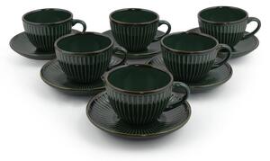 Tazze in ceramica verde scuro in set da 6 pezzi 0,21 l - Hermia