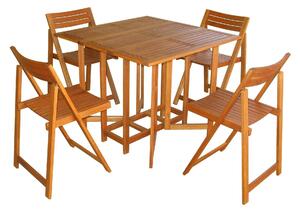 Set Tavolo consolle con 4 sedie in legno Country Acacia