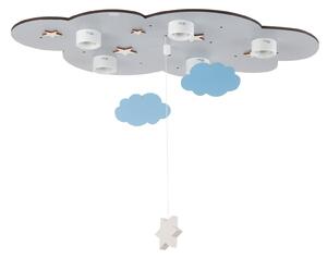 Plafoniera Nuvola, 5 luci, pendenti, grigio