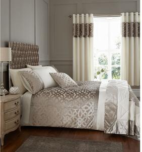 Biancheria da letto in velluto beige-crema per letto matrimoniale 200x200 cm Lattice Cut - Catherine Lansfield