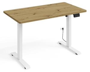 Scrivania elettrica regolabile in altezza BIMOTION 1S 120x65x2,5 cm TELAIO BIANCO/ROCE ARTIGIANALE