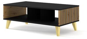 Tavolino Ravenna F 90x60 Nero / rovere artigianale + fresatura nera UFPZL