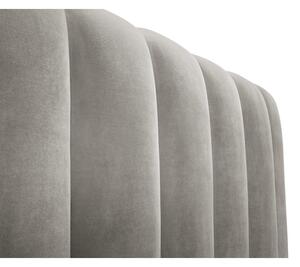 Letto matrimoniale imbottito grigio chiaro con contenitore con griglia 200x200 cm Kelp - Micadoni Home
