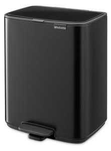 Cestino per la spazzatura nero opaco in acciaio con pedale 12 l Bo – Brabantia