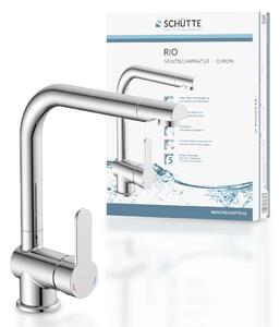 Miscelatore da cucina SCHÜTTE RIO, rubinetto da cucina con funzione di risparmio energetico, miscelatore da cucina orientabile a 360°, cromo