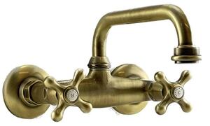 PB Rubinetto da cucina in stile retrò V2723, montaggio a parete, bronzo