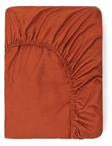 Lenzuolo elastico in cotone arancione scuro, 160 x 200 cm - Good Morning