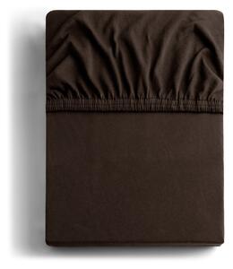 Lenzuolo elasticizzato in jersey marrone scuro 180x200 cm Amber - DecoKing