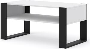 Tavolino MONDI 100 x 50 cm Tavolino con ripiano Bianco opaco / Nero