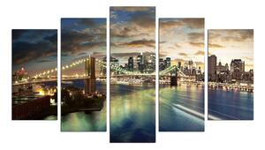 Pittura in più parti Bridge NYC, 110 x 60 cm - Wallity
