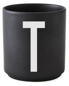 Tazza in porcellana nera Alphabet T, 250 ml A-Z - Design Letters