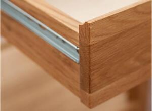 Tavolino piano incassato in legno naturale di rovere oliato