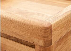 Tavolino piano incassato in legno naturale di rovere oliato