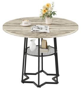 Tavolo da pranzo, tavolo da cucina, design moderno, piano stabile, colore grigio, realizzato in materiale composito di legno (MDF/pannello truciolare), struttura in metallo robusta