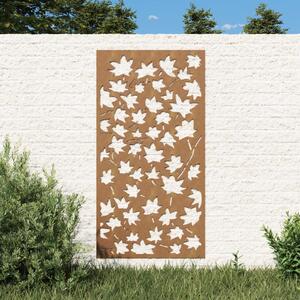 Decorazione Muro Giardino 105x55 cm Foglia Acero Acciaio Corten