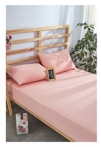 Set lenzuola e federa in cotone elasticizzato rosa 180x200 cm - Mila Home