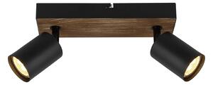 Brilliant Applique Jello Wood, nero/legno 2 luci