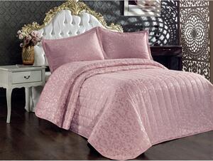 Set copriletto e federa in cotone rosa per letto matrimoniale 240x260 cm Bulut - Mijolnir