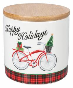 Scatola natalizia con coperchio in bambù Bike, 470 ml Xmas - VDE Tivoli 1996