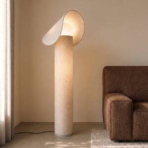 Lampada da terra Sansibar Lucande, dimmerabile, Crema / Ambra, Camera da letto, Tessuto / Stoffa / Seta, Design, Lampada da terra