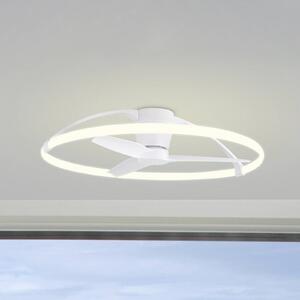 Mantra Iluminación Ventilatore da soffitto LED Smart Nepal, bianco, CC, silenzioso dimmerabile, Bianco / Opale, Soggiorno / Sala da pranzo, Metallo, Moderno