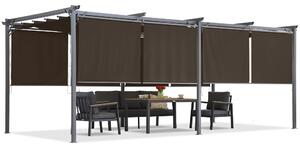 Pergola da terrazza marrone con tapparelle La Palma 3x6 Garden Point