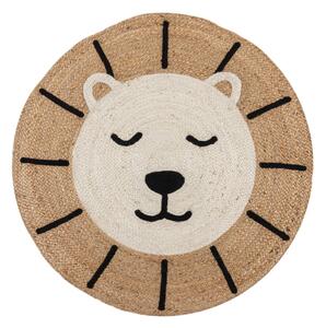 Tappeto per bambini di colore naturale in iuta tessuto a mano 100x100 cm Leo Lion – Flair Rugs
