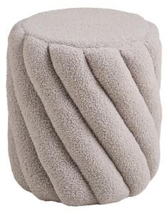 Poggiapiedi grigio con rivestimento in bouclé Sana – House Nordic