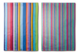 Set di 2 asciugamani in cotone a righe viola, 70 x 50 cm - Remember
