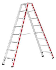 Scaletta Hymer, accesso bilaterale, 2x8 gradini, altezza di abbassamento 1,85 m, altezza di sbraccio 3,38 m, peso 10,5 kg