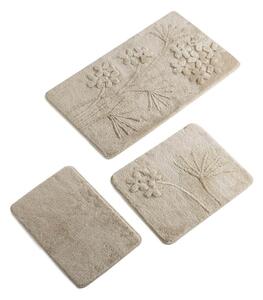 Set di 3 tappetini da bagno beige Orkide - Foutastic