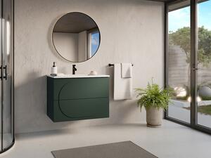 Mobile bagno sospeso con lavabo da incasso - Verde - 80 cm - VUTOMA