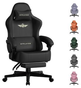 Sedia da ufficio ergonomica, tessuto traspirante, schienale regolabile, pelle nera