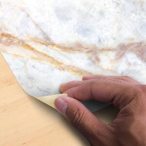 Adesivo per pavimento in marmo bianco autentico, 40 x 40 cm - Ambiance