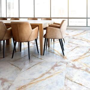 Adesivo per pavimento in marmo bianco autentico, 40 x 40 cm - Ambiance