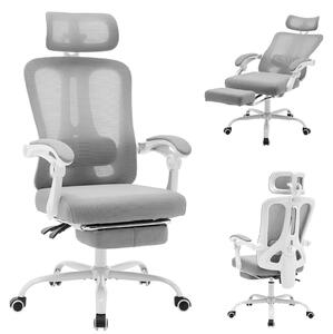 Sedia da ufficio, design ergonomico, supporto lombare regolabile, GRIGIO