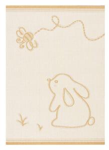 Tappeto anallergico per bambini giallo e beige 230x160 cm Rabbit and Bee - Yellow Tipi