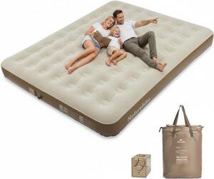 Materasso gonfiabile - Letto gonfiabile - Ideale per campeggio e uso domestico - Con pompa integrata - Extra grande - Marrone