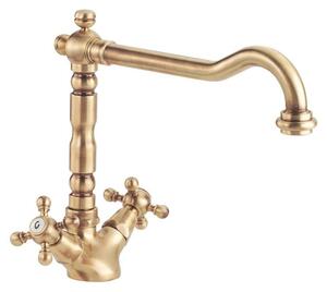 Rubinetto da cucina in stile retrò V1910 in ottone naturale, effetto invecchiato 1208953525