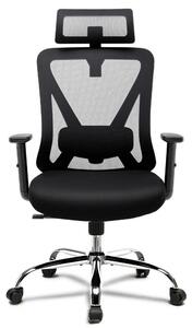 Sedia da ufficio, design ergonomico, braccioli regolabili, 52x54x125 cm, nera