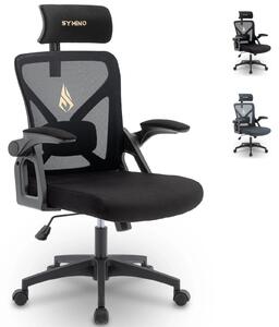 Sedia da ufficio, design ergonomico, funzioni regolabili, altezza 106-129 cm, nera
