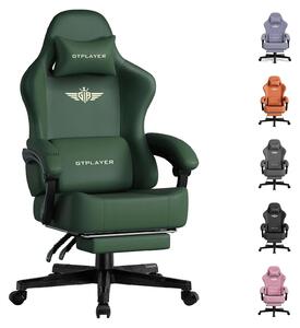 Sedia da ufficio ergonomica, tessuto traspirante, schienale regolabile, pelle verde