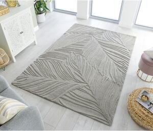Tappeto in lana grigio 160x230 cm Lino Leaf - Flair Rugs
