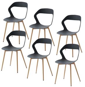 Sedia da pranzo, design ergonomico, stile moderno minimalista, nera
