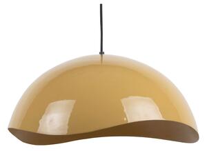 Lampada a sospensione color senape con paralume in metallo ø 50 cm Waved - Leitmotiv