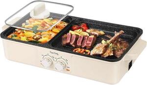 Griglia elettrica 2 in 1 e pentola per hotpot, senza fumo, per uso interno, in stile coreano