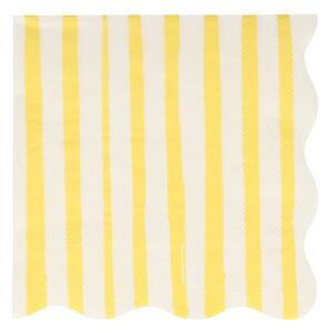 Tovaglioli di carta in set da 16 Yellow Stripe - Meri Meri